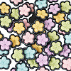 50Pcs 5 Colors Sakura Opaque Resin Cabochons CRES-TA0001-74-4