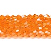 Transparent Electroplate Glass Beads Strands EGLA-A039-T6mm-B23-1