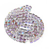 Electroplate Transparent Glass Beads Strands EGLA-N002-28-C05-3