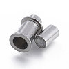 Tarnish Resistant 304 Stainless Steel Magnetic Clasps with Glue-in Ends STAS-D242-29P-A-2