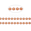 Ion Plating(IP) 304 Stainless Steel Daisy Flower Link Chains with Enamel AJEW-J035-03G-11-2