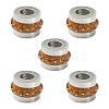 201 Stainless Steel Polymer Clay Rhinestone Inlaid Beads RB-YW0001-11I-1