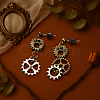 2 Pairs Alloy Toothed Wheel Dangle Stud Earrings EJEW-HY0001-19B-3