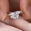 Brass Pave Single Cubic Zirconia Finger Rings for Women ZK8046-2-3