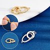 2Pcs 2 Colors 925 Sterling Silver Fold Over Clasps STER-AR0001-03-4