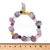Raw Rough Natural Amethyst Nuggets Charm Beaded Stretch Bracelets for Women GG-CBA2C9C-05-5