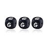 20Pcs Black Cube Letter Silicone Beads 12x12x12mm Square Dice Alphabet Beads with 2mm Hole Spacer Loose Letter Beads for Bracelet Necklace Jewelry Making JX433G-1