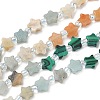 4 Styles Synthetic Malachite & Natural Dragon Blood Jasper & Flower Amazonite & Red Aventurine Beads Strands G-D095-A08-2