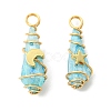 2Pcs Electroplated Natural Quartz Crystal Dyed Copper Wire Wrapped Pendants PALLOY-JF03166-01-1