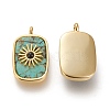 Natural African Turquoise(Jasper) & Dyed & Heated Black Agate Pendants KK-P184-01A-04G-2