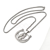 Non-Tarnish Horse Shoes with Couple 201 Stainless Steel Pendant Necklaces for Women and Men NJEW-F324-04P-2