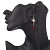 Glass Beads Cherry Dangle Earrings EJEW-JE06640-03-3