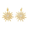Brass Micro Pave Clear Cubic Zirconia Pendants KK-F931-08G-1