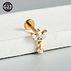 G23 Titanium Micro Pave Cubic Zirconia Cartilage Earrings WG0CACB-14-1