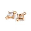 Brass Pave Glass Rhombus Links Connector Charms X1-GLAA-Q088-001E-2