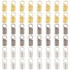 60Pcs 3 Colors Iron Cord End IFIN-YW0003-23-1