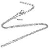 Non-Tarnish 304 Stainless Steel Cable Chain Necklace X-STAS-T040-PJ204-60-3