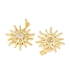 Brass Micro Pave Clear Cubic Zirconia Pendants KK-F931-08G-2