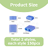 300Pcs 2 Styles 2-Hole Opaque Colours Glass Seed Beads SEED-HS0001-06F-2