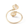 Copper Wire Wrapped Natural Cultured Freshwater Pearl Toe Open Ring RJEW-JR00620-5