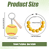 1Pc Baseball Wood Pendant Decorations FIND-BM0001-57A-2