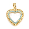 Valentine's Day Brass Micro Pave Cubic Zirconia Pendants KK-T086-01G-1