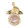 Brass with K9 Glass & Rhinestone Pendants KK-C024-09KCG-01-1