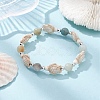Natural & Synthetic Mixed Gemstone Beaded Stretch Bracelet BJEW-JB09516-01-3