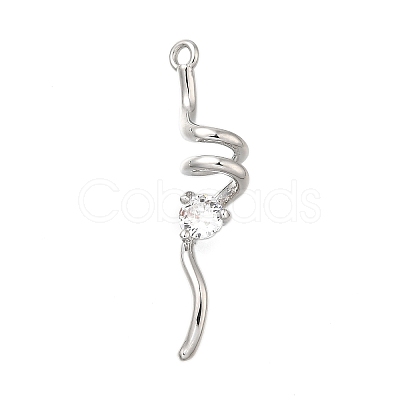 Brass with Cubic Zirconia Pendants KK-Q048-02P-1