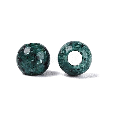 Natural Green Spot Jasper European Beads G-Q607-02J-1