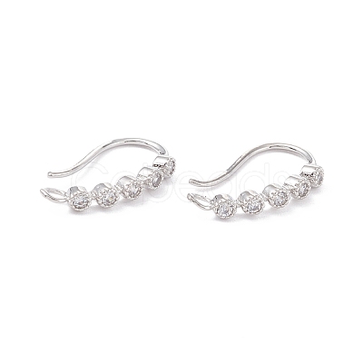 Rack Plating Brass Micro Pave Cubic Zirconia Earring Hooks ZIRC-F126-07P-1