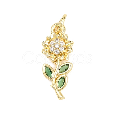 Valentine's Day Brass Micro Pave Cubic Zirconia Pendants KK-D258-07G-03-1