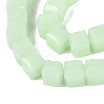 Imitation Jade Glass Beads Strands GLAA-R041-8x8mm-B04-1