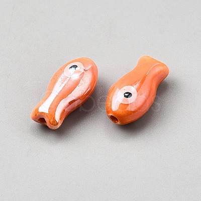 Handmade Porcelain Beads PORC-WH0023-003K-1