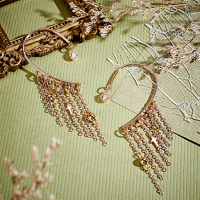 8Pcs Brass Ear Cuff Findings KK-UN0001-54-1