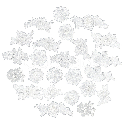 24Pcs 12 Styles Computerized Embroidery Polyester Ornament Accesories DIY-GA0007-55C-1