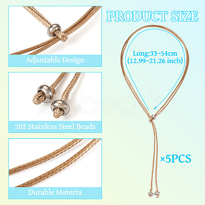 Waxed Polyester Cord Slider Necklace Making NJEW-TAC0018-04-1