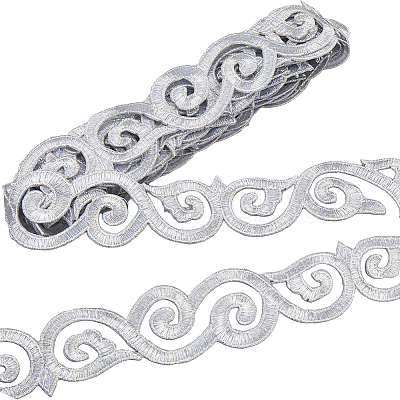 Iron on/Sew on Polyester Embroidery Auspicious Clouds Lace Ribbon OCOR-WH20020-06C-1