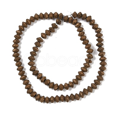 Electroplated Natural Lava Rock Beads Strands G-A234-F02-01B-1