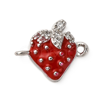 Brass Micro Pave Clear Cubic Zirconia Fruit Connector Charms KK-I276-15P-A02-1