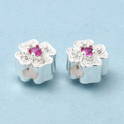 Rack Plating Brass Cubic Zirconia Beads KK-R147-09S-1