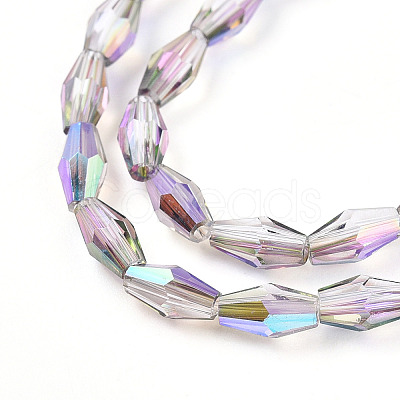 Transparent Electroplate Glass Beads Strands GLAA-K064-05A-01A-1