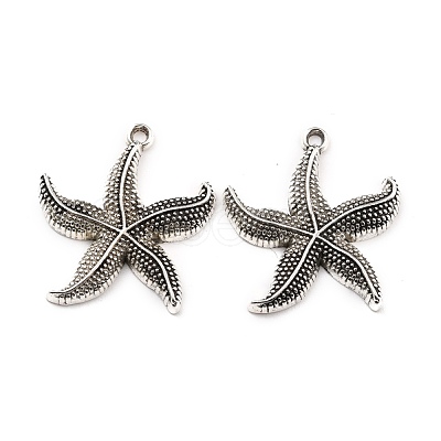 Tibetan Style Alloy Starfish/Sea Stars Pendants TIBEP-Q041-119AS-NR-1