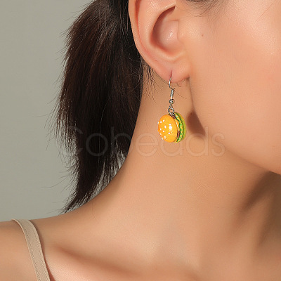 Iron Resin Dangle Earrings for Women WG01F65-04-1