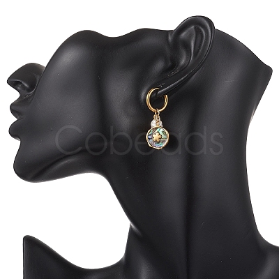 3 Pairs 3 Styles 304 Stainless Steel & Natural Paua Shell Hoop Earrings EJEW-JE06952-1