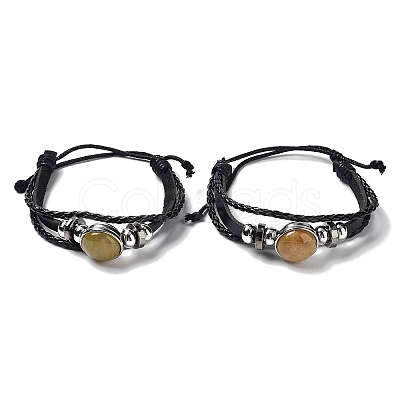 Natural Topaz Jade Multi-strand Bracelets BJEW-Q337-01C-1