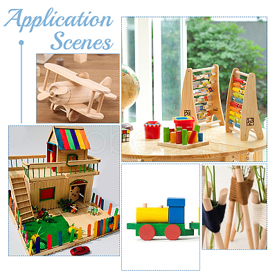 20Pcs 4 Style Round Wooden Sticks WOOD-NB0002-16B-1