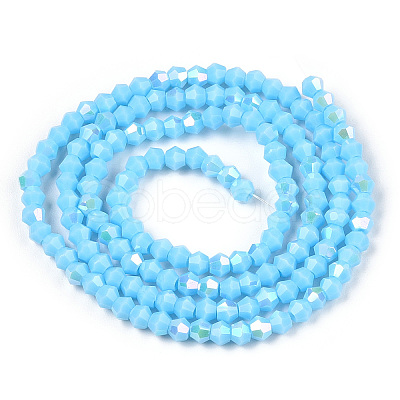 Opaque Solid Color Electroplate Glass Beads Strands EGLA-A039-P2mm-L12-1