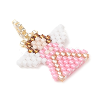 Beaded Angel Charms PALLOY-MZ01207-01-1