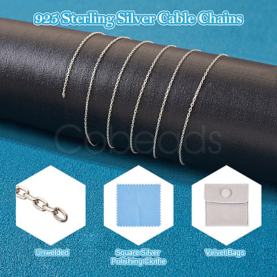 925 Sterling Silver Cable Chains STER-TA0001-06-1